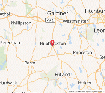 Map of Hubbardston, Massachusetts