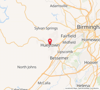 Map of Hueytown, Alabama