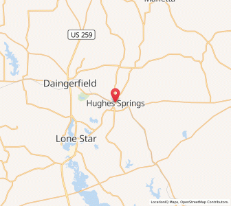 Map of Hughes Springs, Texas