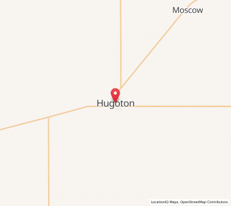 Map of Hugoton, Kansas
