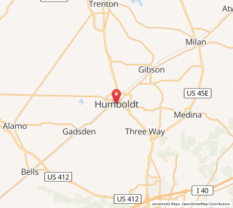 Map of Humboldt, Tennessee