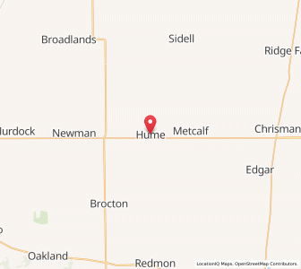 Map of Hume, Illinois