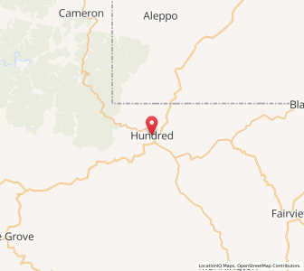 Map of Hundred, West Virginia