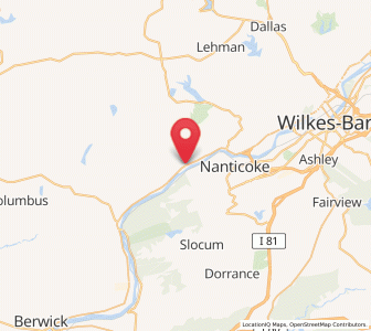 Map of Hunlock Creek, Pennsylvania