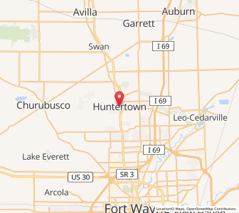 Map of Huntertown, Indiana
