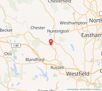 Map of Huntington, Massachusetts