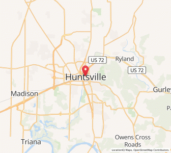 Map of Huntsville, Alabama