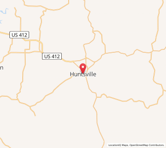 Map of Huntsville, Arkansas