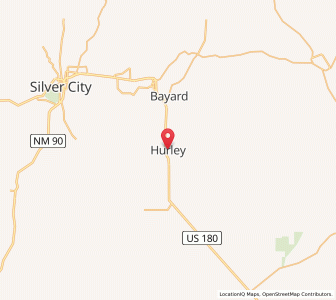 Map of Hurley, New Mexico