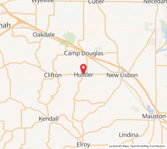 Map of Hustler, Wisconsin