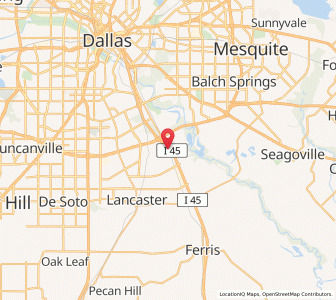 Map of Hutchins, Texas