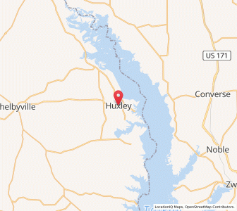 Map of Huxley, Texas