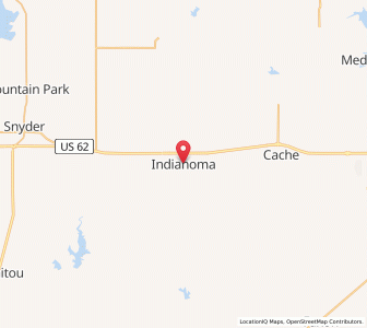 Map of Indiahoma, Oklahoma
