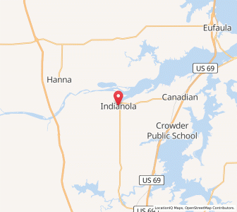 Map of Indianola, Oklahoma