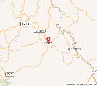Map of Inez, Kentucky