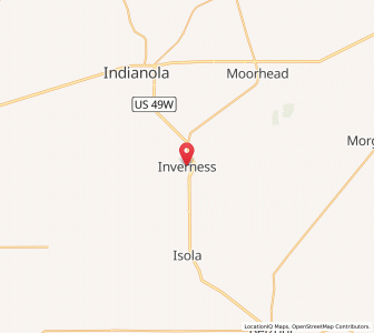 Map of Inverness, Mississippi