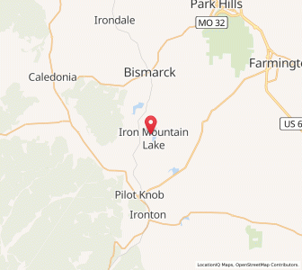 Map of Iron Mountain Lake, Missouri