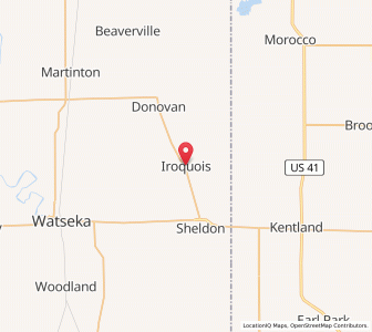 Map of Iroquois, Illinois