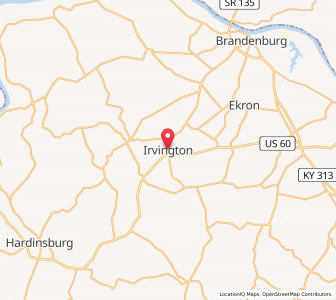 Map of Irvington, Kentucky
