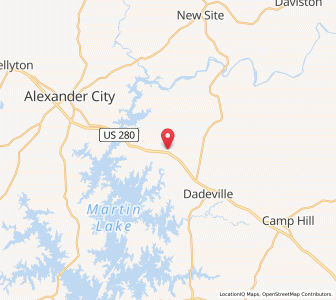 Map of Jacksons' Gap, Alabama