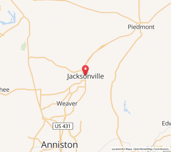 Map of Jacksonville, Alabama