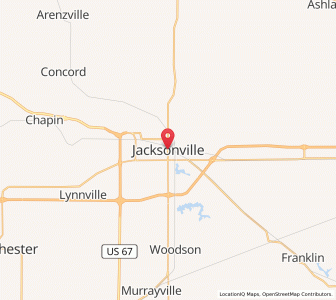 Map of Jacksonville, Illinois