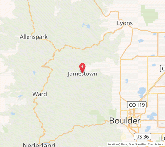 Map of Jamestown, Colorado