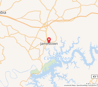 Map of Jamestown, Kentucky