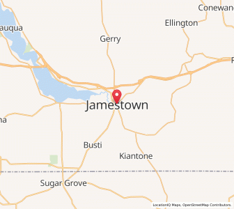 Map of Jamestown, New York