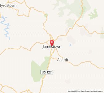 Map of Jamestown, Tennessee