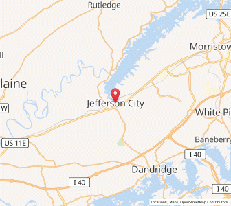 Map of Jefferson City, Tennessee