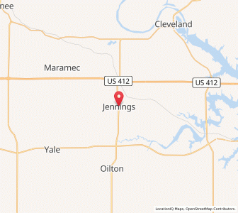 Map of Jennings, Oklahoma