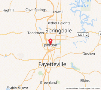 Map of Johnson, Arkansas