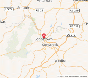 Map of Johnstown, Pennsylvania