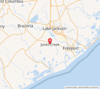 Map of Jones Creek, Texas