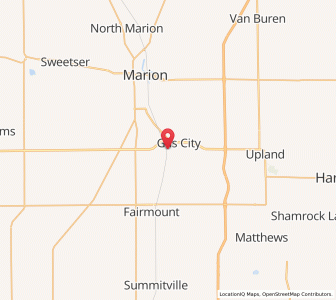 Map of Jonesboro, Indiana