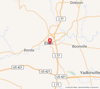 Map of Jonesville, North Carolina