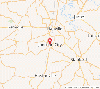 Map of Junction City, Kentucky