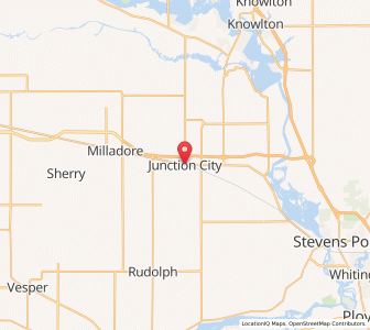 Map of Junction City, Wisconsin