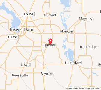 Map of Juneau, Wisconsin