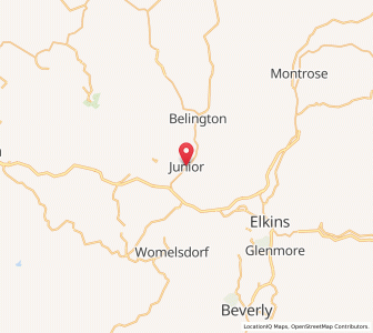 Map of Junior, West Virginia