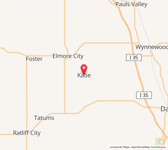 Map of Katie, Oklahoma