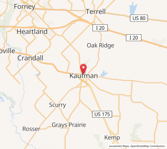 Map of Kaufman, Texas