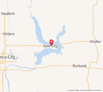 Map of Kaw City, Oklahoma