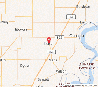 Map of Keiser, Arkansas