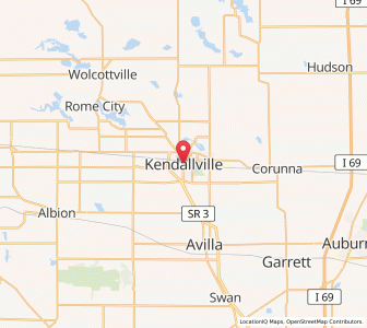 Map of Kendallville, Indiana