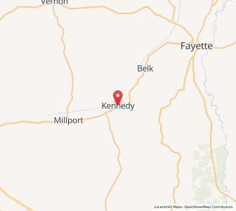 Map of Kennedy, Alabama