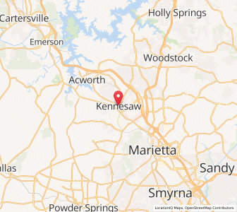 Map of Kennesaw, Georgia