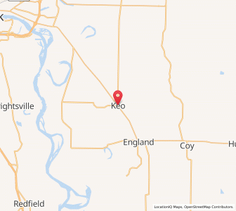 Map of Keo, Arkansas