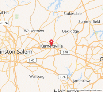 Map of Kernersville, North Carolina
